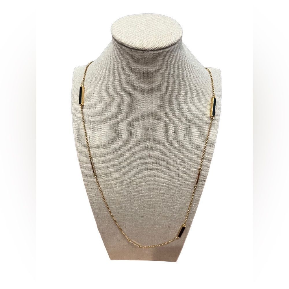 Kate Spade 34” gold, black and pave CZ necklace. Excellent condition! NWOT